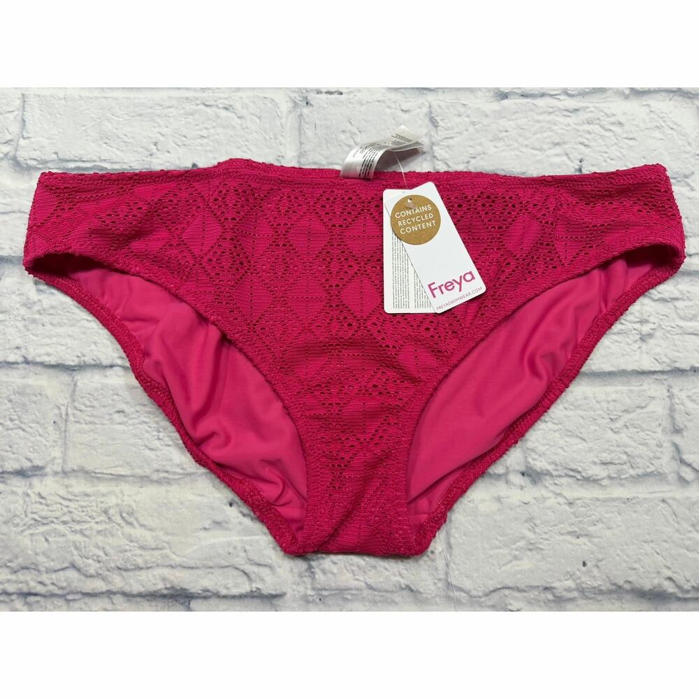 Freya Nomad Nights Bikini Bottom Crocheted Pink Fuschia Bohemian Boho Large A782